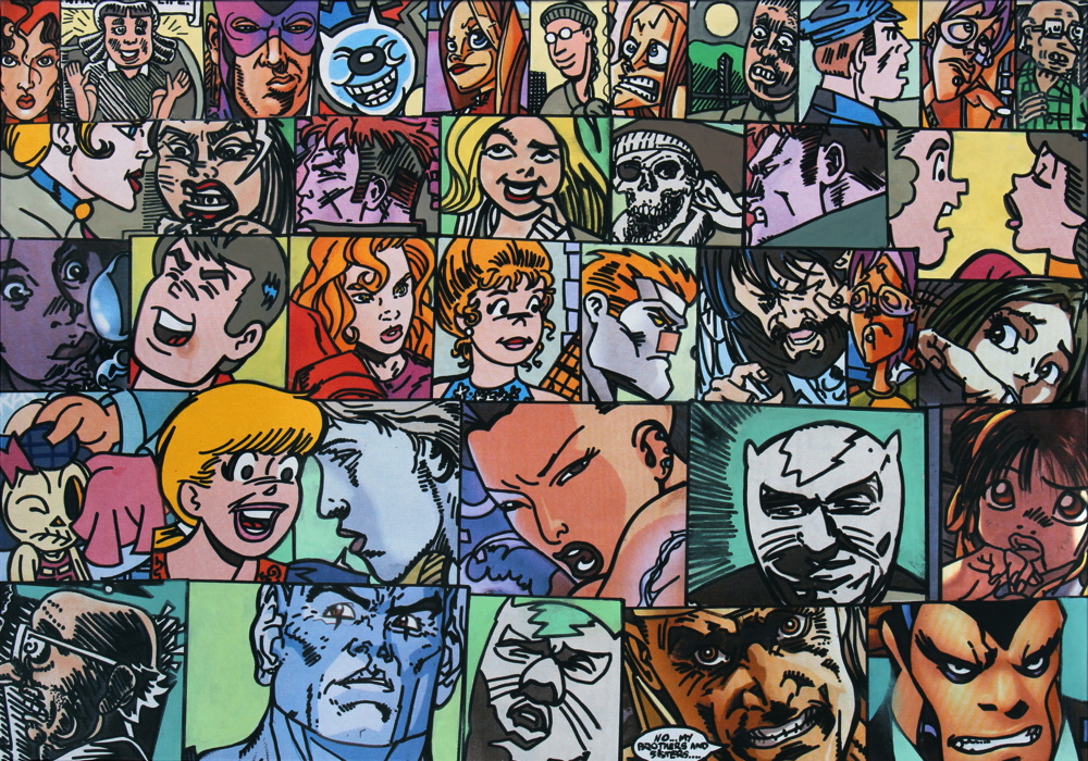 Légende image: Gudmundur ERRÓ Visages, 2011 Acrylique sur toile