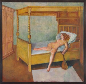 CH3473800 Elongated Odalisque, 1998-99 (oil on canvas) by Balthus, (Balthasar Klossowski de Rola) (1908-2001); 224.8x229.9 cm; Private Collection; (add.info.: Odalisque alongée Odalisque allongée); Photo © Christie's Images; French, in copyright PLEASE NOTE: This image is protected by the artist's copyright which needs to be cleared by you. If you require assistance in clearing permission we will be pleased to help you.