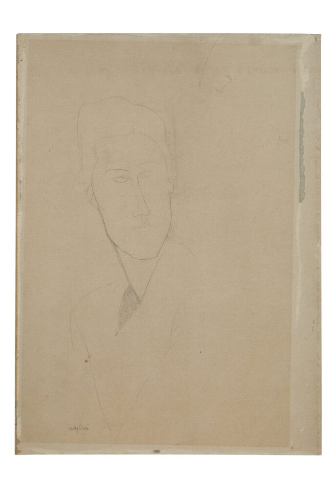 Portrait d'Anna Zborowska, vers 1918-1919, mine de plomb sur papier marouflé sur carton, 44 x 31,2 cm