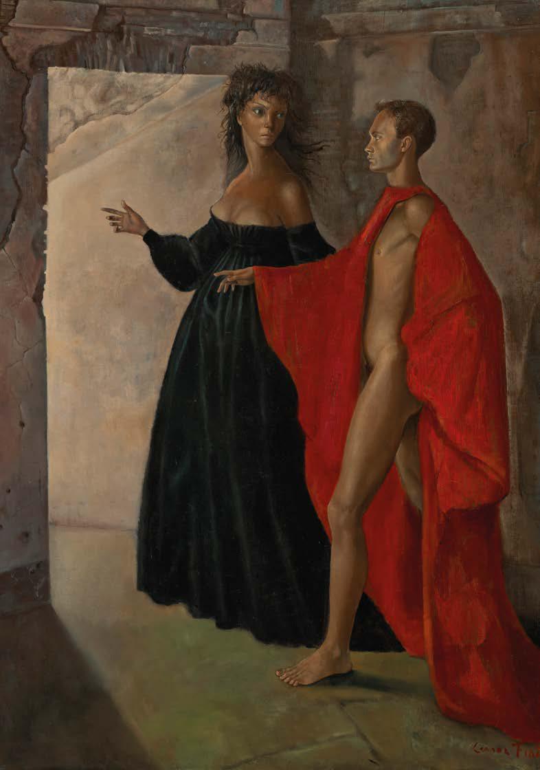 Leonor FiniDans la tour (Autoportrait avec
Constantin Jelenski), 1952
Huile sur toile, 90,8 x 64,8 cm
© ADAGP, Paris, 2026