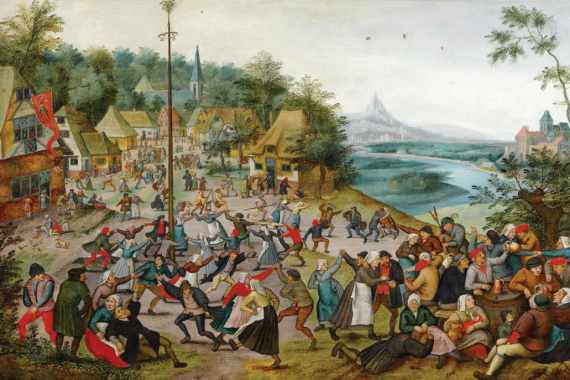 Pieter Brueghel le Jeune (1564-1638), La Danse de noces, 1614, panneau 43,9 x 59,9 cm, signé et daté en bas à gauche 
P. BRVEGHEL 1614 © avec l’aimable autorisation de De Jonckheere, Genève