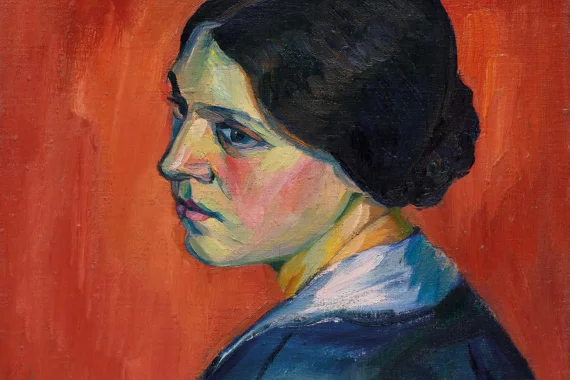 Sans titre (portrait
d’Helma Schwitters), 1916
Mélange de liants sur toile,
44,8 x 39,9 x 2,5 cm
Sprengel Museum Hannover, prêt
de la Kurt und Ernst Schwitters
Stiftung, Hanovre, depuis 2001
© Photo : Herling, Herling, Werner