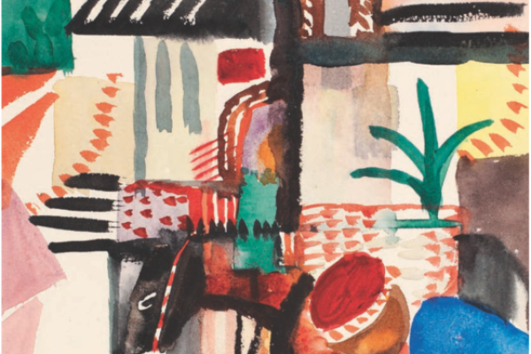 August Macke (1887-1914) Mann mit Esel (Tunis), 1914 Aquarelle sur papier, 26,6 x 20,8 cm Kunstmuseum, Berne