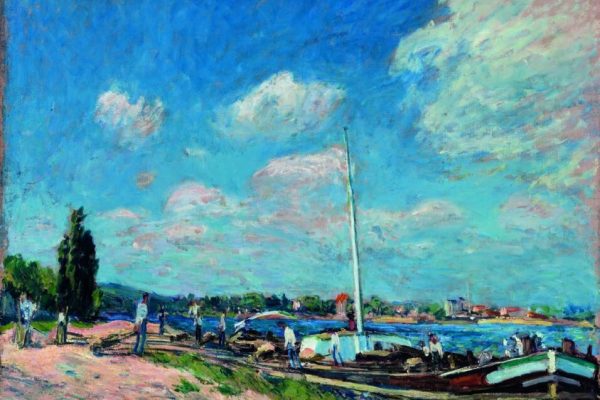 Alfred Sisley Le Déchargement des péniches à Billancourt, 1877