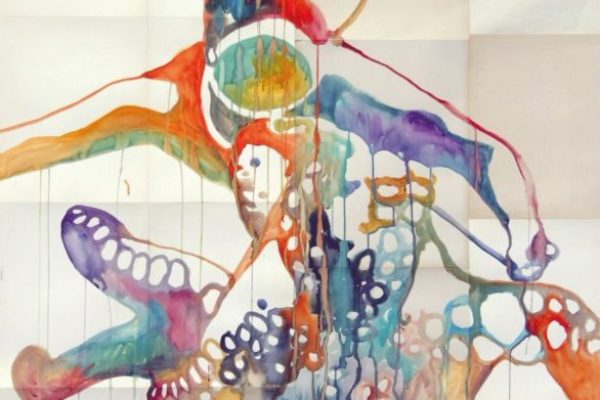 Octopus 1 & 2 (diptyque), 2015
Aquarelles sur cartes anciennes, 140 x 110 cm
Collection d’art Nestlé © Ulla von Brandenburg
Photos Peter Sander