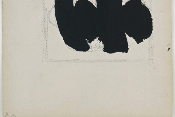 ROBERT MOTHERWELL
Open with Elegy, 1968
Acrylic and graphite on Arches watercolor rag paper
6 x 7 5/8 inches
15.2 x 19.4 cm
© 2019 Dedalus Foundation, Inc. / Licensed by VAGA at Artists Rights Society (ARS), NY
Photo: Thomas Lannes
Courtesy Gagosian