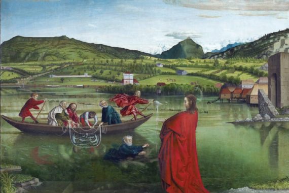 Konrad Witz (1400-1447) La Pêche miraculeuse, 1444 Huile sur panneau, 134,6 x 153,2 cm MAH Musée d’art et d’histoire, Ville de Genève, provenant de la cathédrale Saint-Pierre de Genève N° d’inventaire : 1843-0011 © Musées d’art et d’histoire, Ville de Genève, photographe : Bettina Jacot Descombes